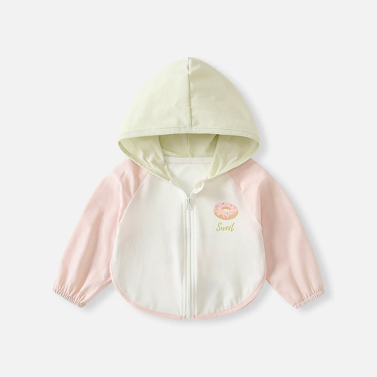 Unisex nan leichte Kapuzen-Windjacke für Kinder mit elastischem Saum und Reißverschluss R&B