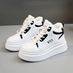 Damen modische High-Top Sneakers mit kuscheligem Innenfutter und robustem Sohlenprofil R&B