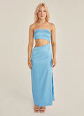 Damen asymmetrisches Maxikleid mit tiefem Rückenausschnitt und figurbetonter Silhouette R&B