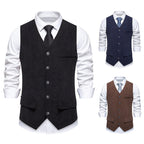 Herren eleganter Anzugweste mit strukturiertem Design und praktischen Taschen