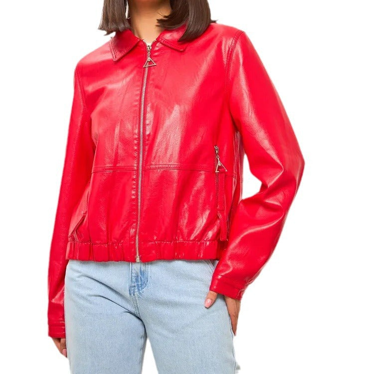 Damen modische Bomberjacke aus veganem R&B