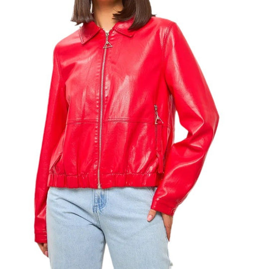 Damen modische Bomberjacke aus veganem R&B