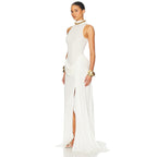 Damen Maxikleid mit figurbetontem Schnitt und elegantem Drapierungselement R&B