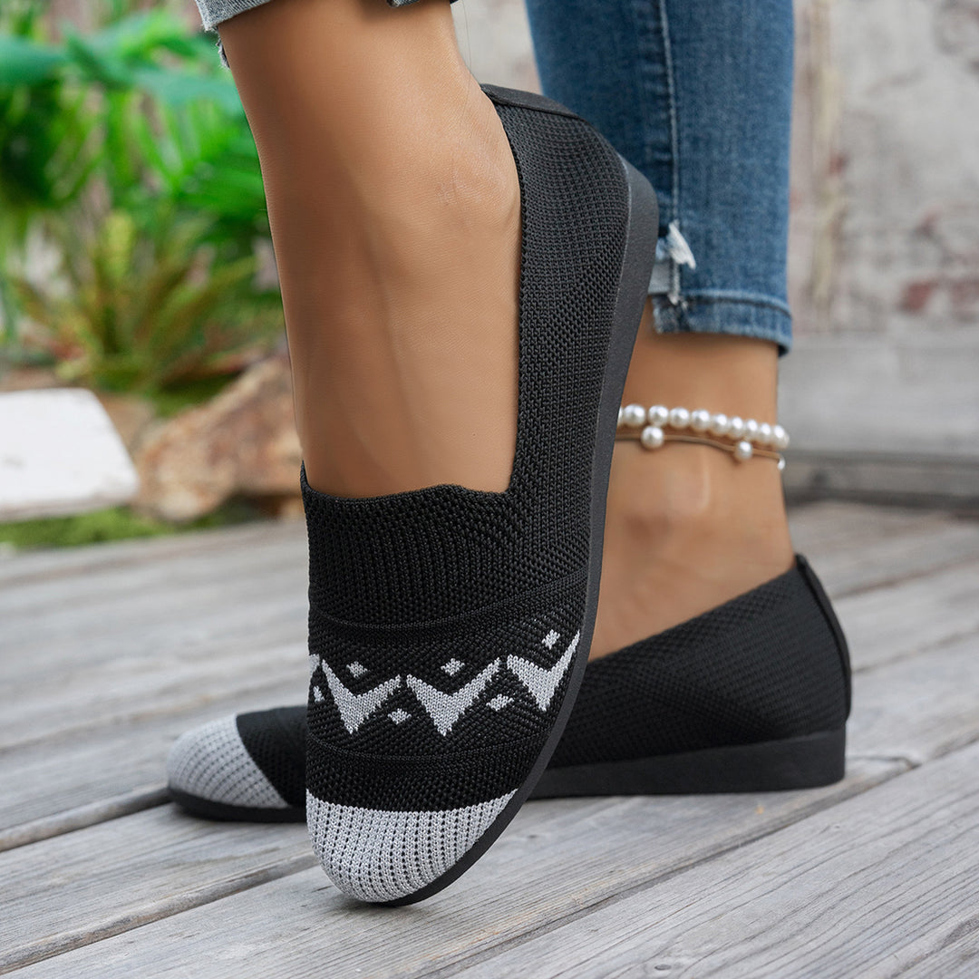 Damen komfortable Slipper mit innovativem Strickdesign R&B