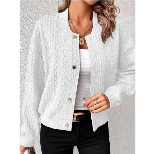 Damen Lässige Strickjacke mit strukturierter Oberfläche und Knopfleiste R&B