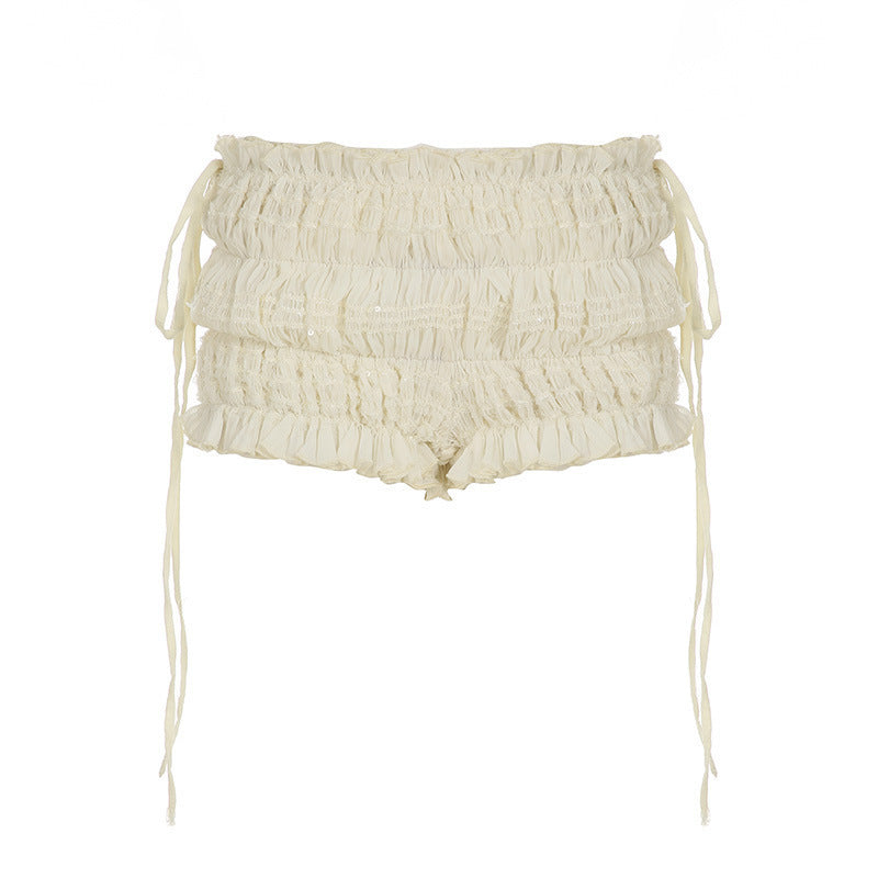 Damen Rüschen-Shorts mit verstellbaren BindR&Bändern R&B