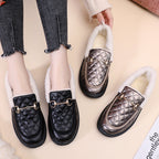 Damen bequeme, gefütterte Clogs mit modischem Steppdesign