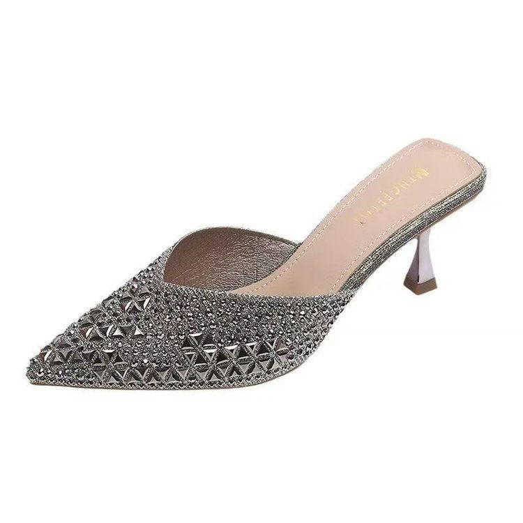 Damen schicke Slingback-Pumps mit funkelndem Strass R&B