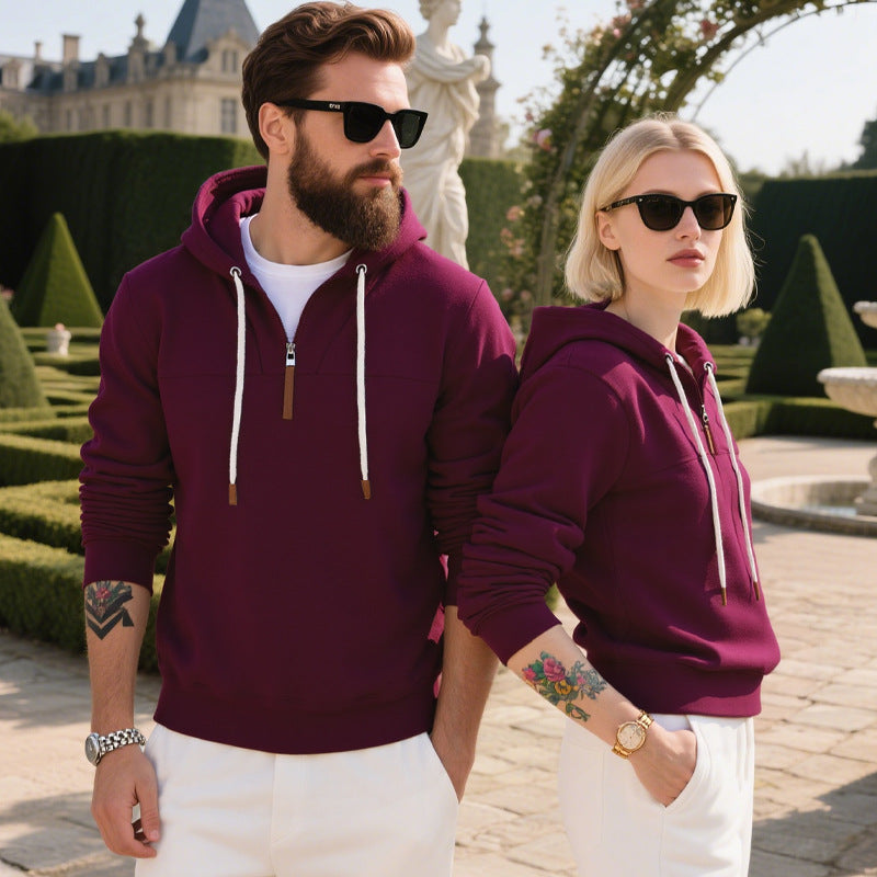 Herren modischer Kapuzenpullover mit strukturiertem GewR&Be und praktischen Reißverschlussdetails R&B