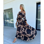 Damen Maxikleid mit off-shoulder Design und voluminösen Ärmeln R&B