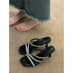 Damen Glamouröse High Heel Sandalen mit funkelnden Riemen R&B