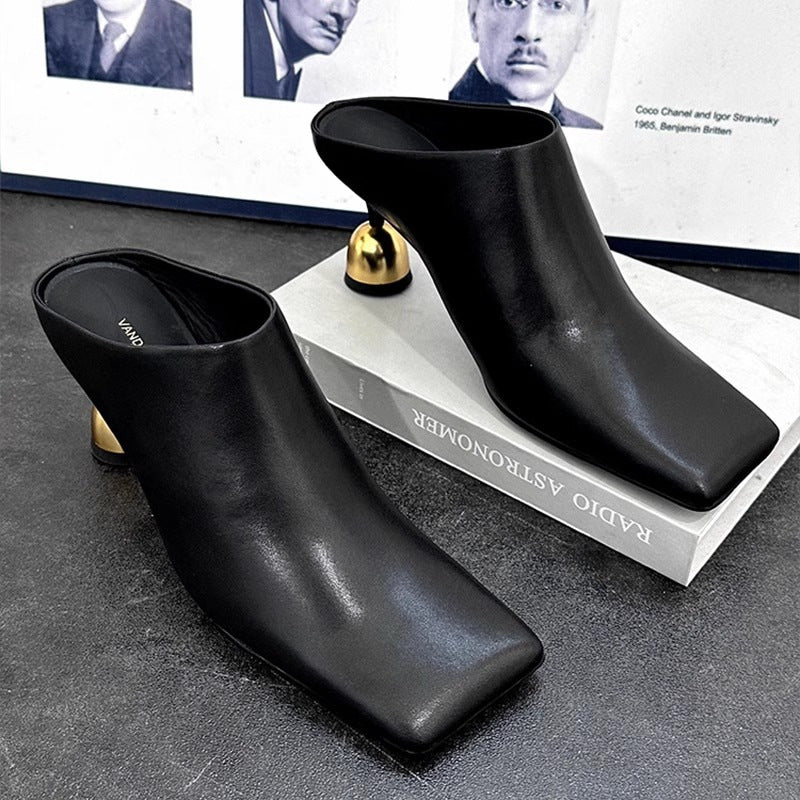 Damen Modische Mules mit schimmernden Absatz R&B