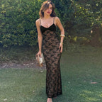 Damen Spitzen-Maxisommerkleid R&B
