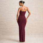 Damen Elegantes und figurbetontes Maxikleid mit Raffungen R&B