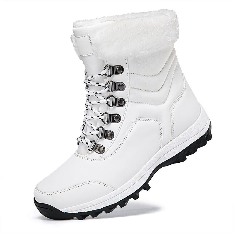 Damen Winterstiefel mit weichem Kunstfellkragen und rutschfester Laufsohle R&B