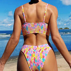 Damen Komfortabler Bikini mit verspieltem Knotendetail R&B