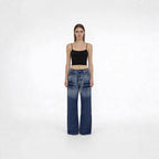 Damen Weite High-Waist Jeans mit Farbverlauf