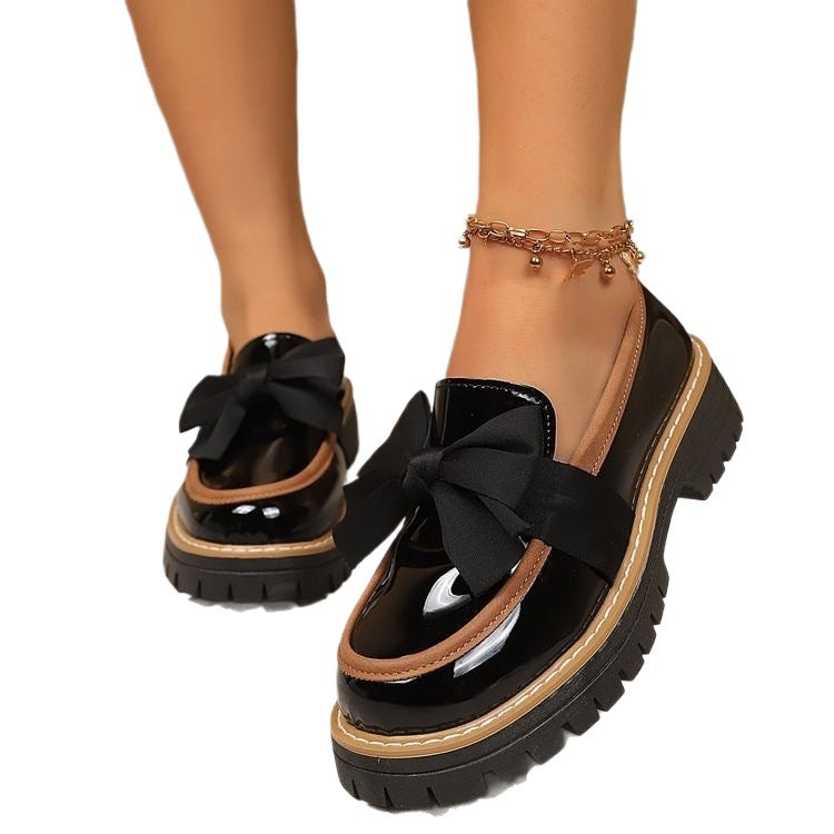 Damen Modische Loafers mit dekorativem Schleifendetail R&B
