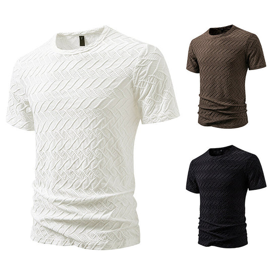 Herren Strukturiertes Kurzarmshirt mit modernem Design R&B
