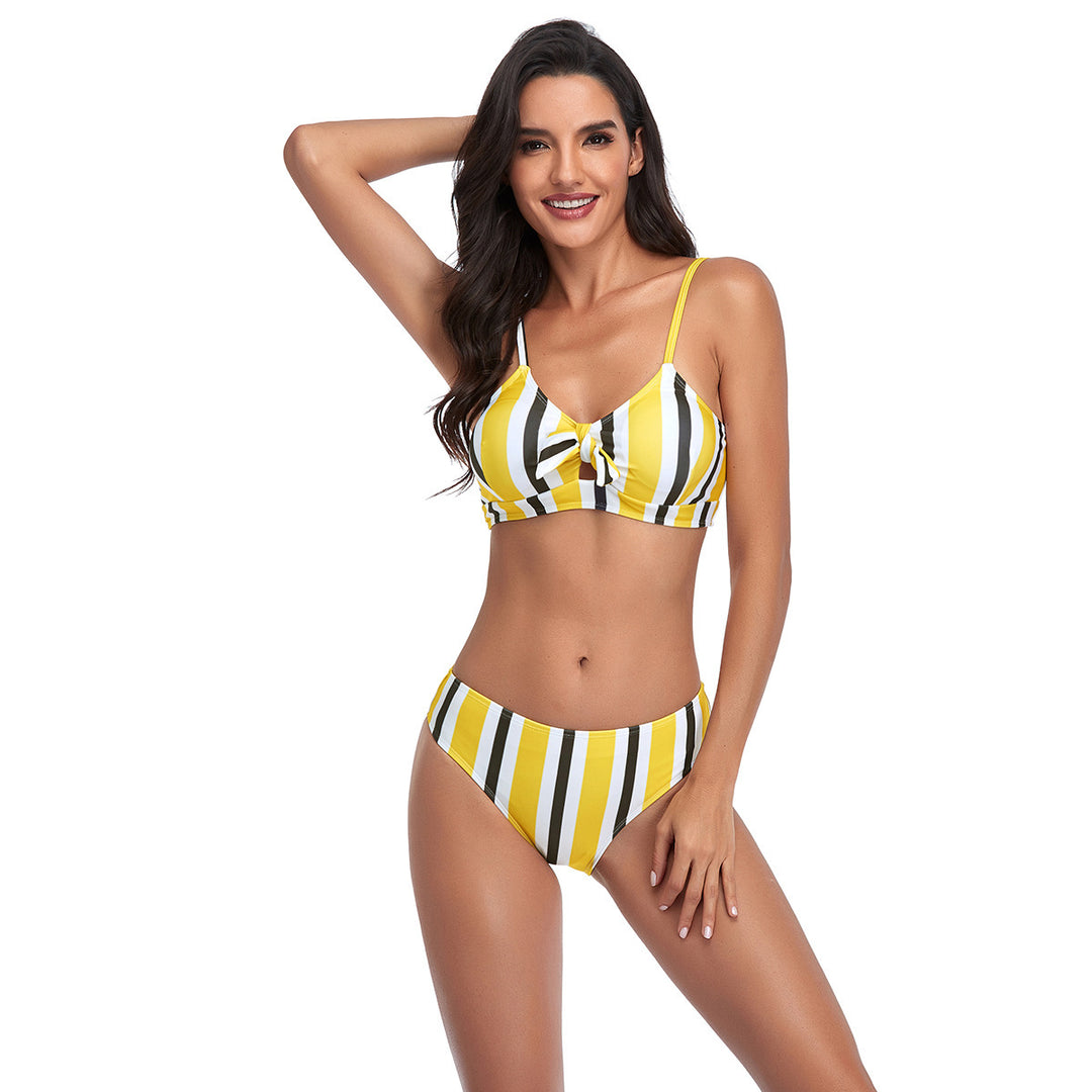Damen Triangel-Bikini-Set mit verspieltem Knotendesign R&B