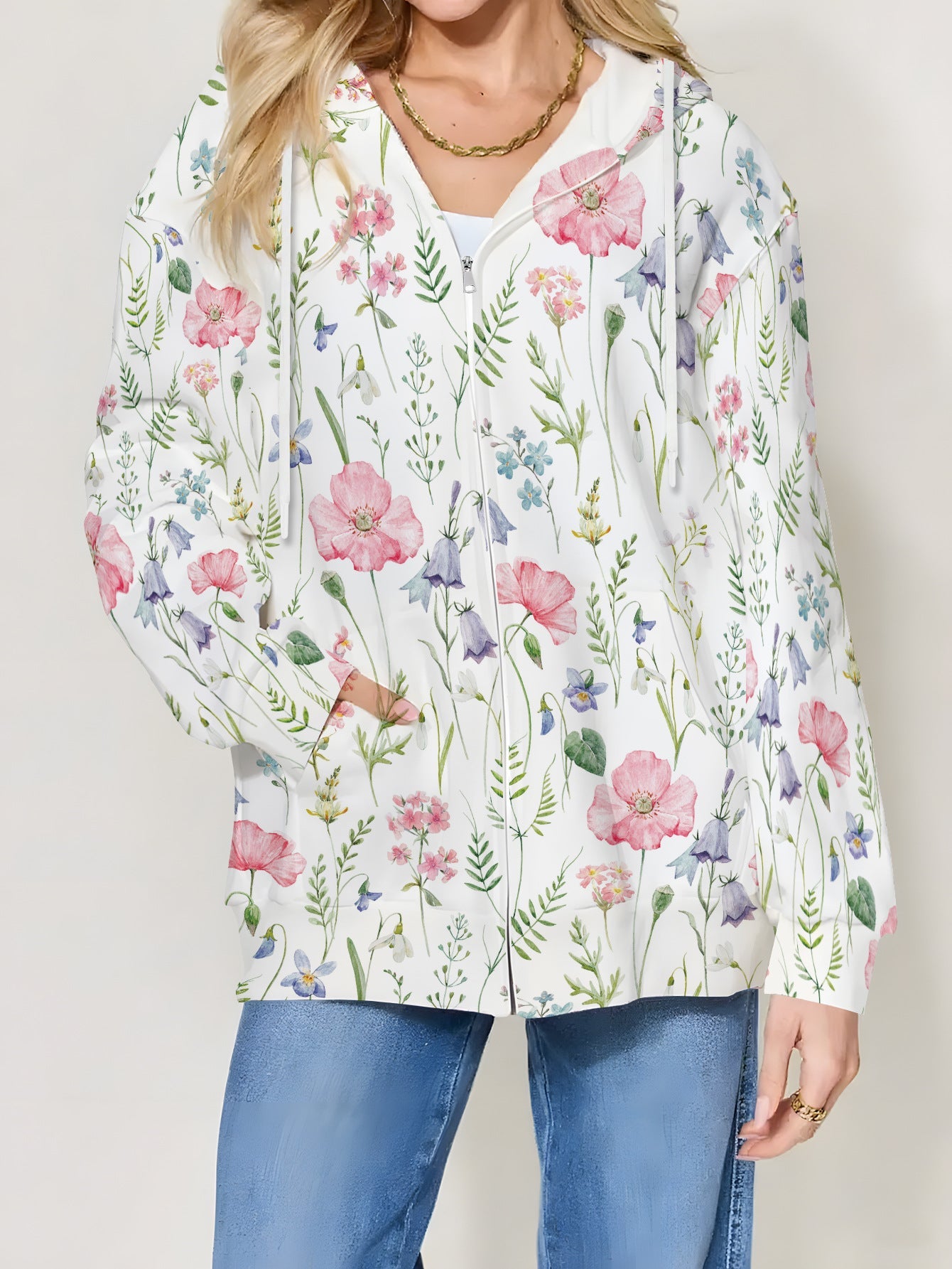 Damen modische Übergangsjacke mit Kapuze R&B