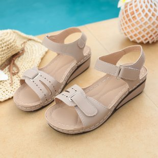 Damen Komfortable und ergonomische Sandalen mit verstellbaren Klettverschlüssen R&B
