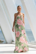 Damen Elegantes Maxikleid mit floralem Design und elastischem Oberteil R&B