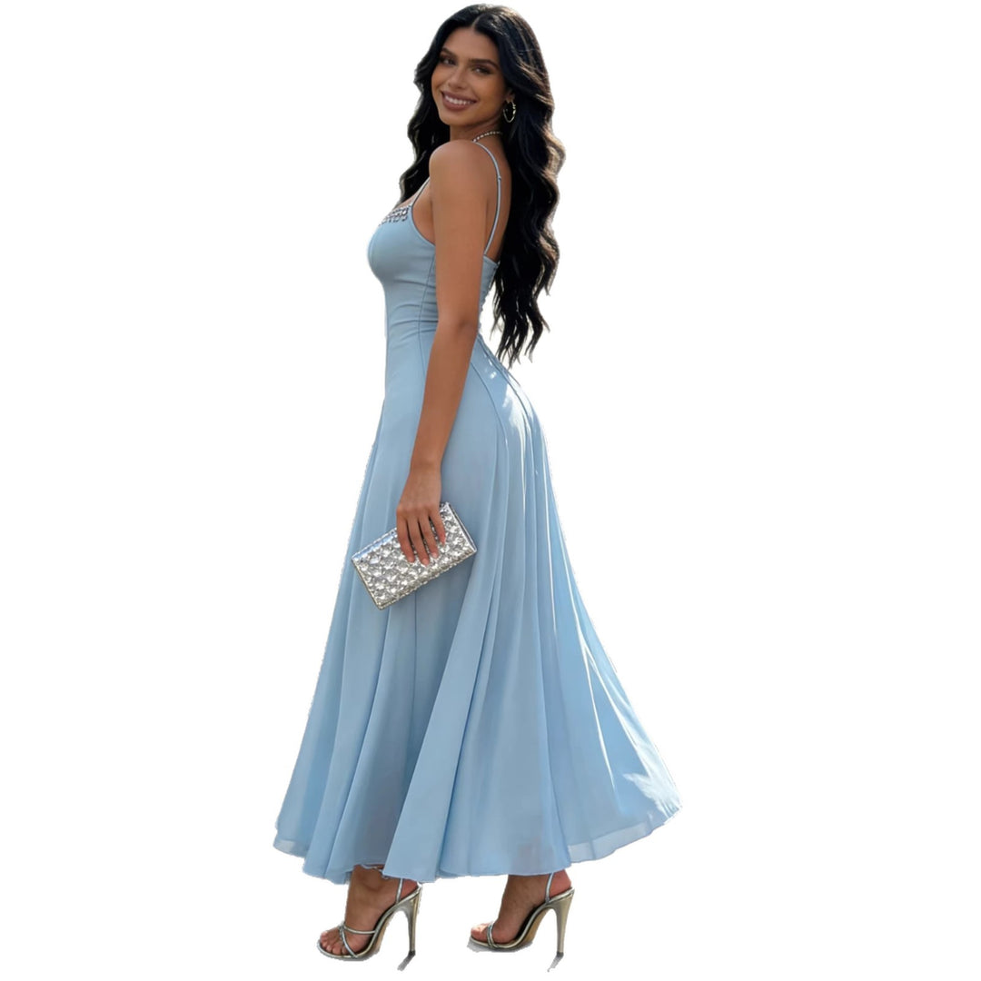 Damen Elegantes Partykleid mit funkelnden Details und schwingendem Rock R&B