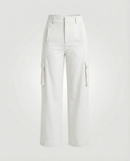 Damen Elegante High-Waist Cargohose mit lässigen Seitentaschen R&B