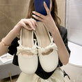 Damen Elegante Slipper mit dekorativem Schleifen-Detail und Perlenapplikationen EB