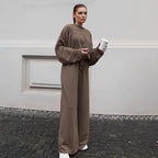 Damen Bequemes Cropped Sweatshirt und Weite Hose Set R&B