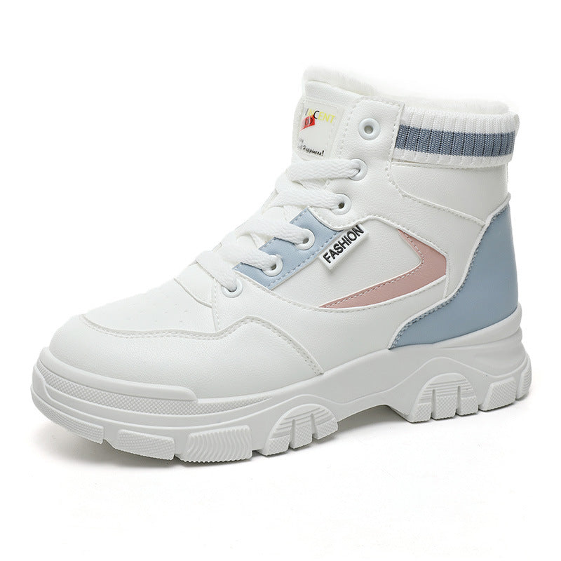 Damen modische High-Top Sneakers mit warmem Innenfutter und strapazierfähigem Obermaterial R&B