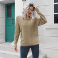Damen Strickpullover mit einzigartigem V-Ausschnitt und eleganten Knopfdetails R&B