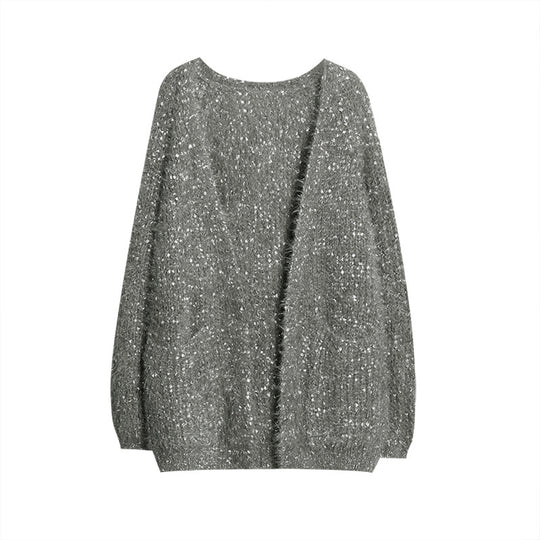 Damen glitzernde Strickjacke im modernen Casual-Look R&B