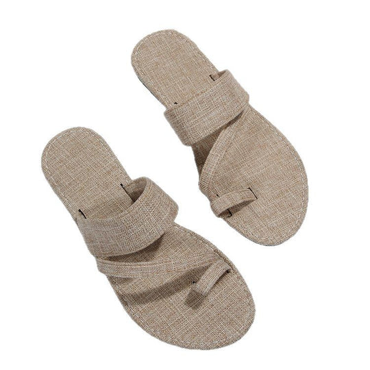 Damen lässige Slide-Pantoletten aus Denim R&B