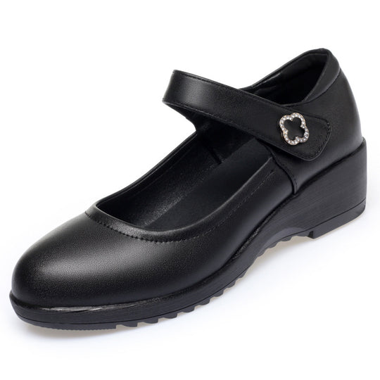 Damen Mary Jane Wedge-Schuhe mit verstellbarem Riemen und eleganter Schnalle R&B
