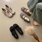 Damen Ballerinas mit verstellbarem Riemchen und perforierter Oberfläche R&B