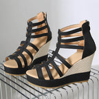Damen Wedge-Sandaletten mit raffiniertem Riemendesign und bequemer Plateausohle R&B