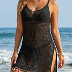 Damen Häkel-Strandkleid mit bunten Quasten R&B