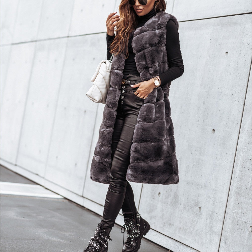 Damen Fleece-Weste mit trendigem Kragen und weichem Innenfutter R&B