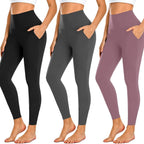 Damen Hochtaillierte Sportleggings mit Taschen R&B