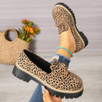 Damen Komfortable Mokassins im tierischen Design mit rutschfester Gummisohle R&B