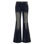 Damen Flared Jeans mit modischem Used-Look R&B