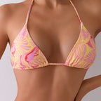 Damen Triangel-Bikini-Set mit seitlichen Schnürdetails R&B
