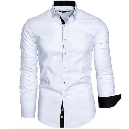 Herren elegantes Langarmhemd mit kontrastierenden Manschetten R&B