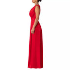Damen Jumpsuit mit tiefem V-Ausschnitt und weit geschnittenem Bein R&B