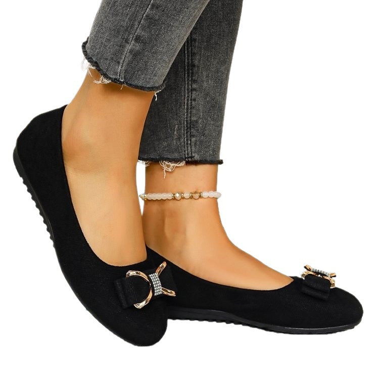 Damen Elegant designte Ballerinas mit funkelndem Schleifendetail R&B