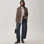 Damen Weit geschnittene Denim-Hose mit elastischem Bund und modischem Schnitt R&B