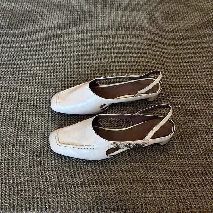 Damen Slingpumps mit eleganter Naht und modischen Schnallen R&B