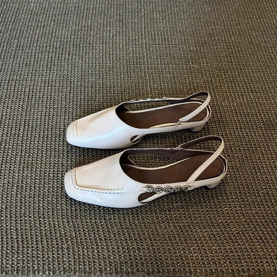 Damen Slingpumps mit eleganter Naht und modischen Schnallen R&B